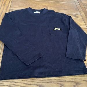 Boys Zara black long sleeve banana pocket t-shirt size 13/14